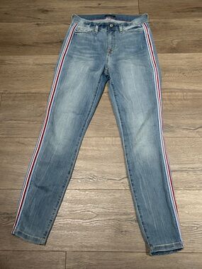 Tommy Hilfiger Distressed Light Blue Skinny Jeans with Side Stripes
